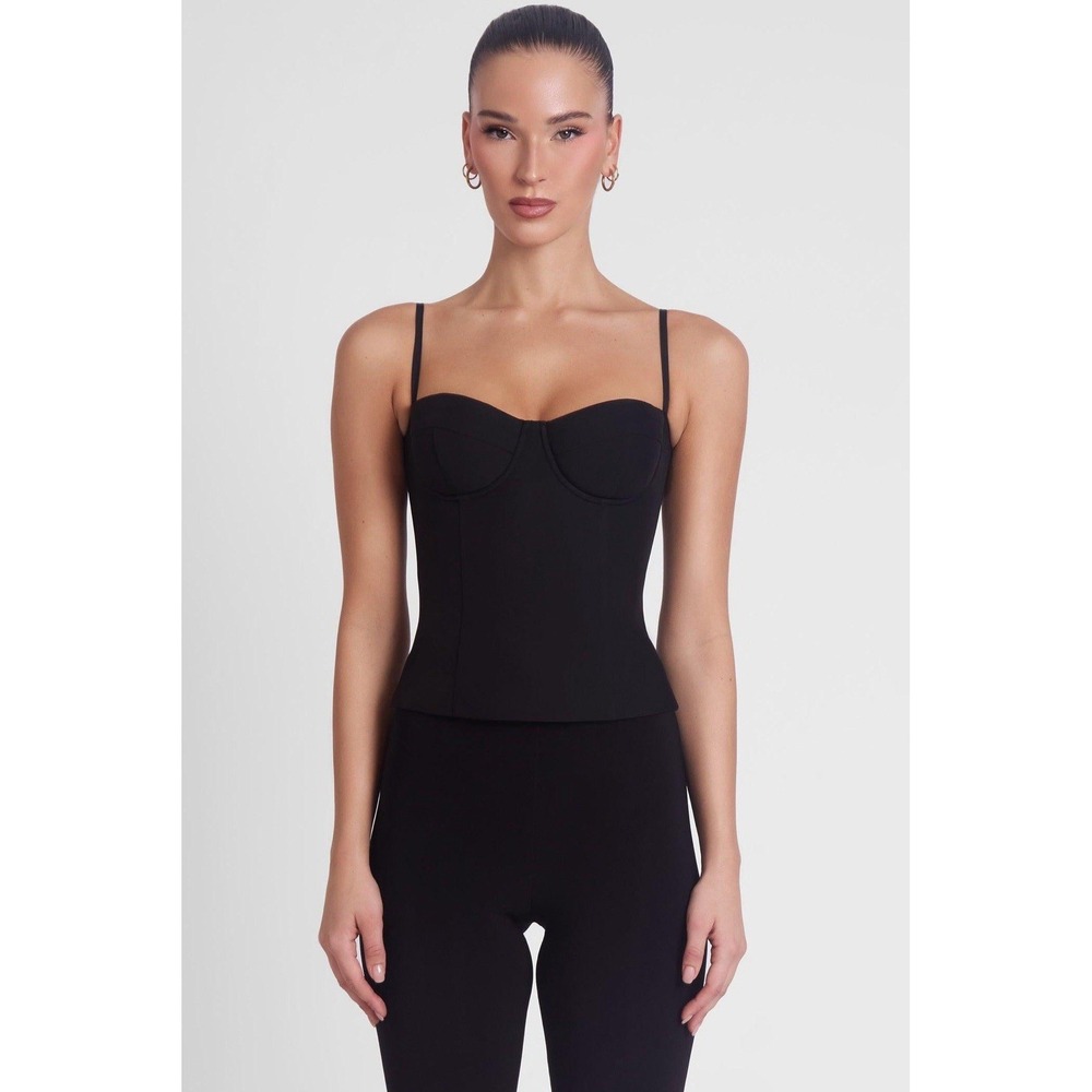 NWT! LEAU Bali Bustier Corset Top  Black/ Size XS